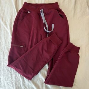 Figs Burgundy High Waisted Zamora Jogger
